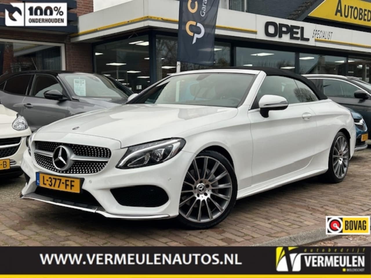 Mercedes-Benz C-klasse Cabrio - C180 156PK Edition-1 AMG Line Automaat + 19"/ Navi/ Clima/ Cruise/ Stoelverwarming/ Full-L - AutoWereld.nl