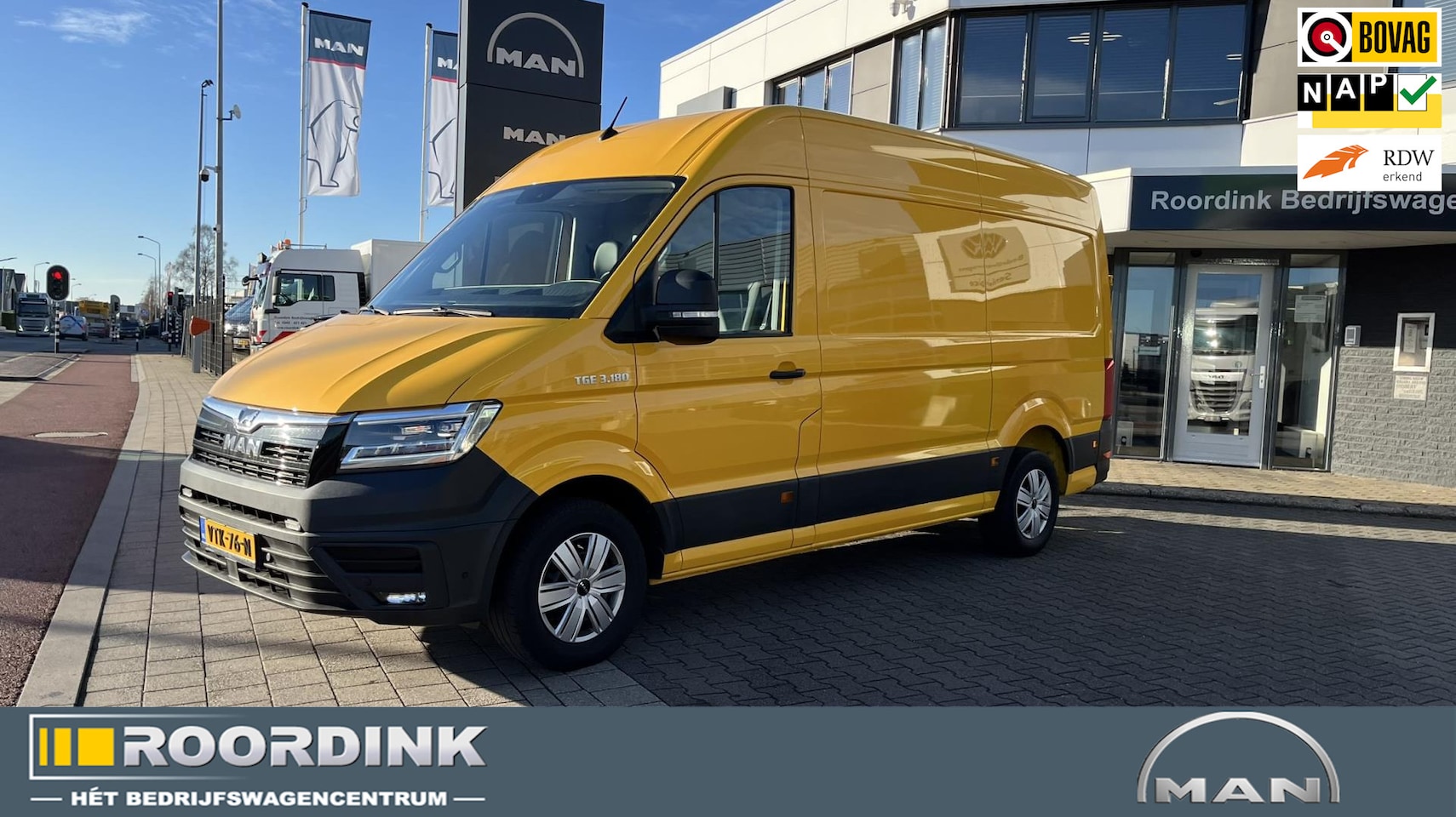 MAN TGE - 3.180 L3H3 Automaat, LED koplampen, trekhaak, signaalgeel - AutoWereld.nl