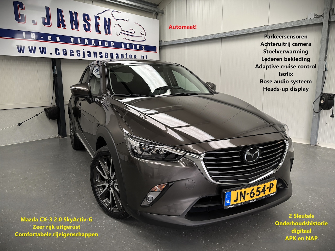 Mazda CX-3 - 2.0 SkyActiv-G 120 GT-M Automaat! Lederen bekleding | Achteruitrijcamera | BOSE audio | Cr - AutoWereld.nl