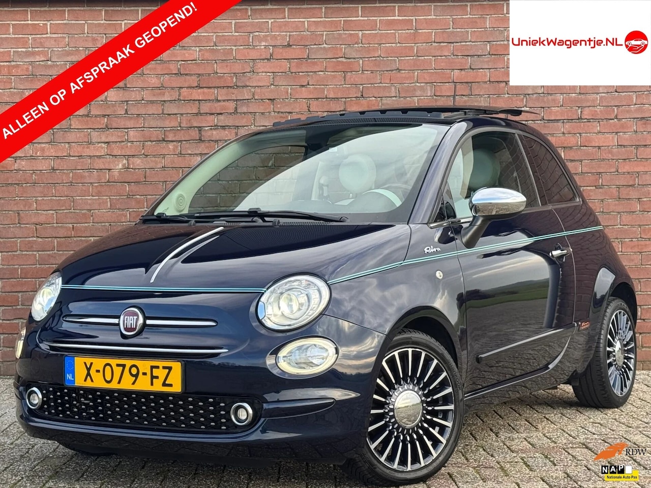 Fiat 500 - 0.9 TwinAir Turbo RIVA | LEDER | PANODAK | CRUISE! - AutoWereld.nl