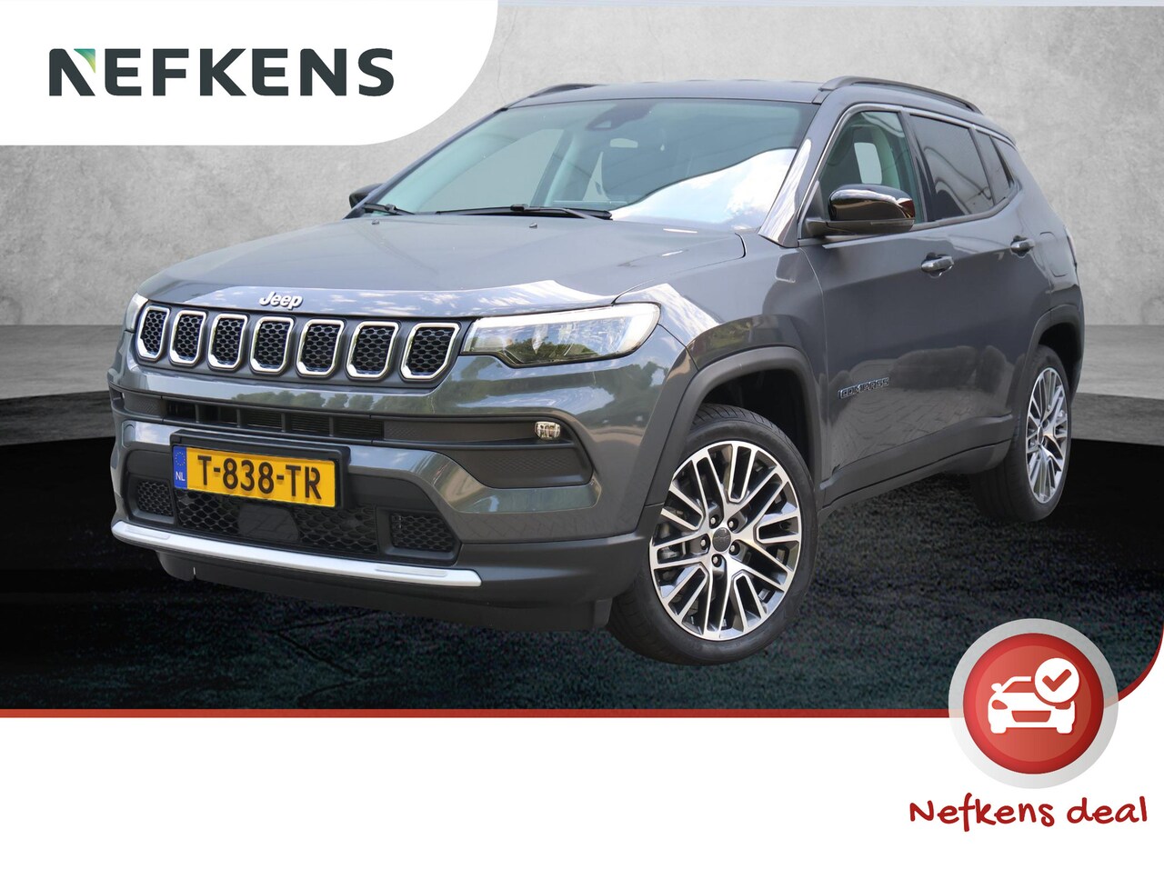 Jeep Compass - 4xe 240 Plug-in Hybrid Electric Limited | Lichtmetalen velgen | Elektrische achterklep | A - AutoWereld.nl