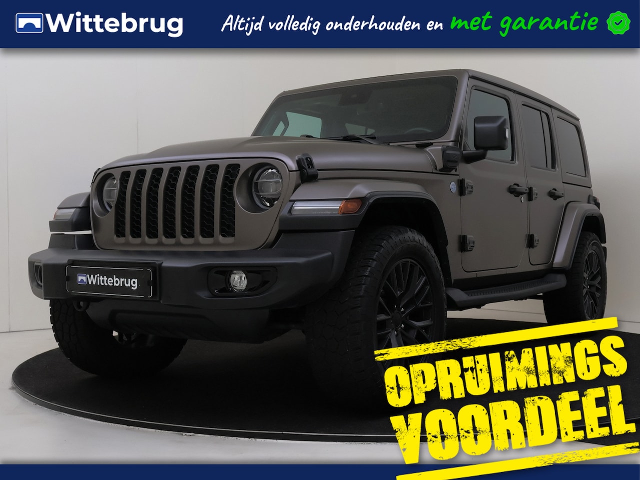 Jeep Wrangler Unlimited - 4xe 380 Sahara CABRIO & BRUIN LEER & 20 INCH ! SPECIAL EDITION ! - AutoWereld.nl