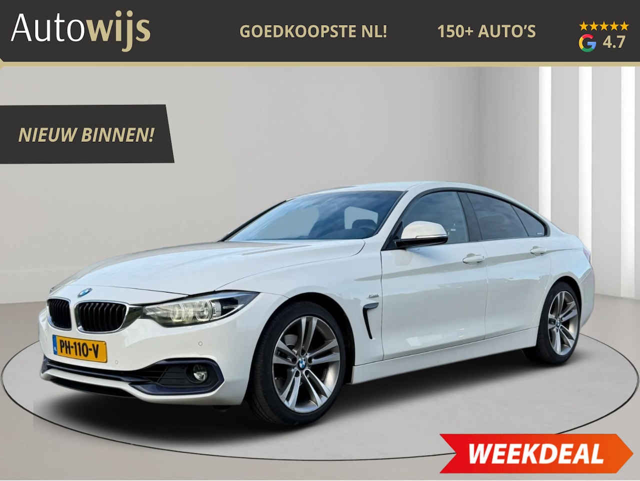 BMW 4-serie Gran Coupé - 420i Executive|M-SPORT STUUR|XENON|SPORT|NAVI|Trekhaak|NL AUTO - AutoWereld.nl