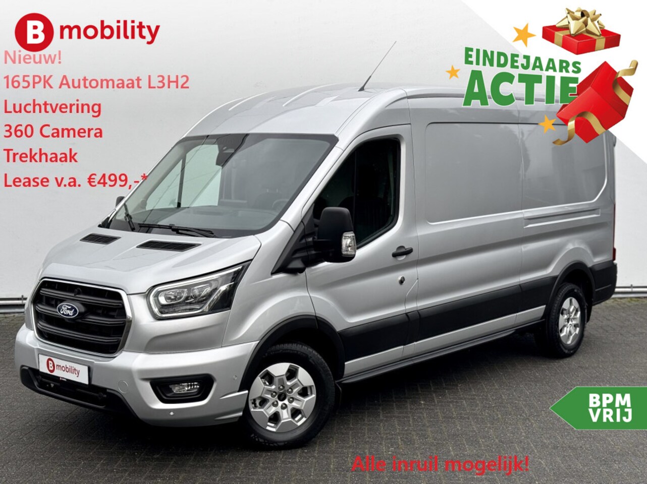 Ford Transit - 350 2.0 TDCI 165PK L3H2 Limited Nieuw Type Automaat Luchtvering | UNIEK* | Trekhaak 2.800k - AutoWereld.nl