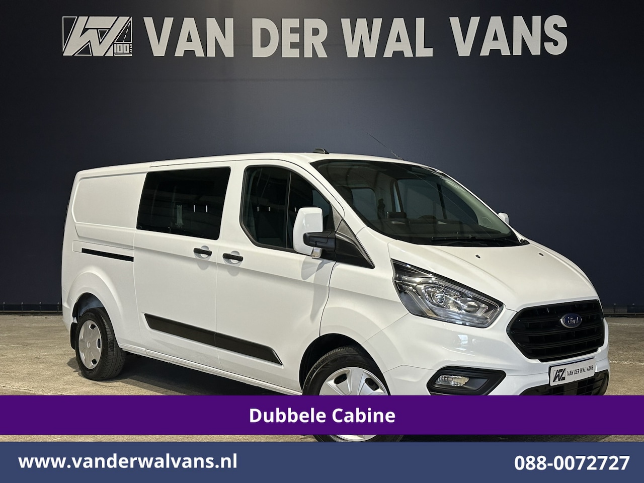 Ford Transit Custom - 2.0 TDCI 131pk L2H1 Dubbele Cabine Euro6 Airco | 6-Zits | Navigatie | LED | Apple Carplay - AutoWereld.nl