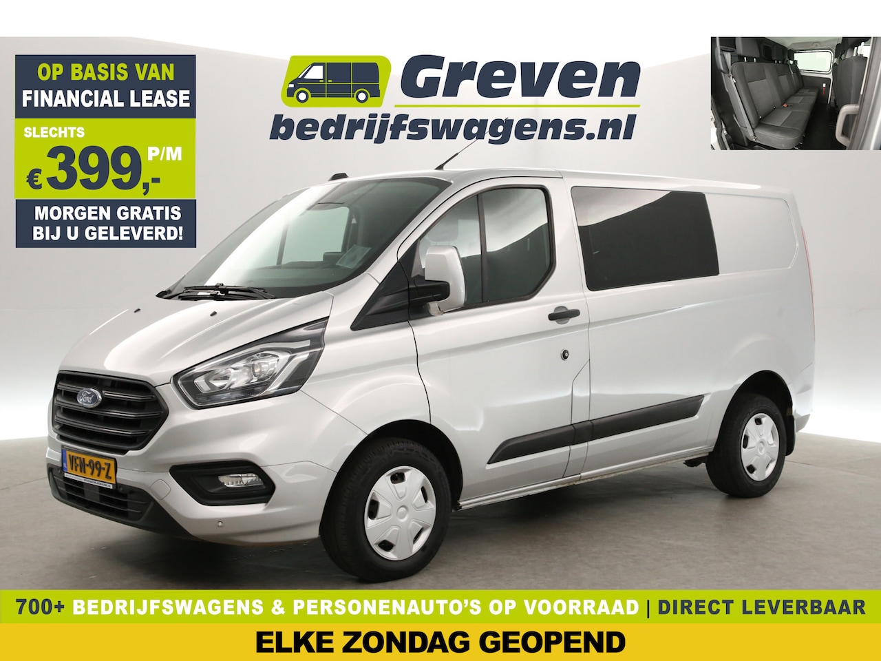 Ford Transit Custom - 300 2.0 TDCI L1H1 | MARGE | DC | Airco | Cruise | Carplay | Navi | Trekh. | Parkeersens. - AutoWereld.nl