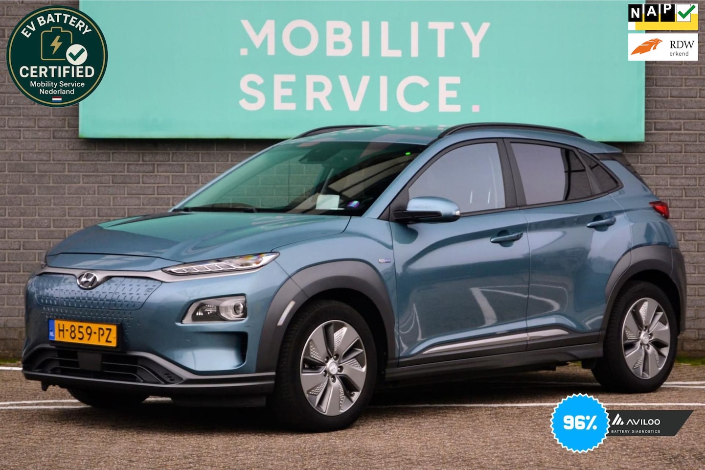 Hyundai Kona Electric - EV Premium 64 kWh 3FASE SOH96% Clima LED Cam - AutoWereld.nl
