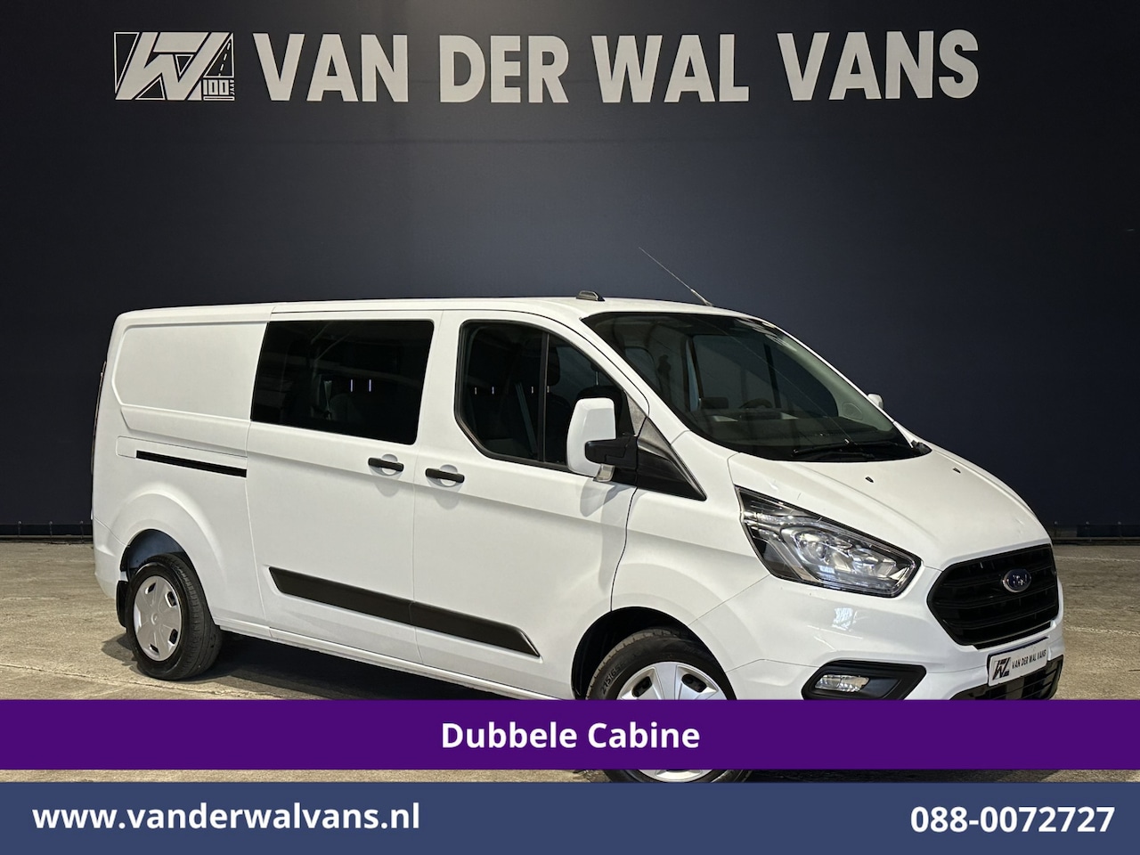 Ford Transit Custom - 2.0 TDCI 131pk L2H1 Dubbele Cabine Euro6 Airco | 6-Zits | Navigatie | LED | Apple Carplay - AutoWereld.nl