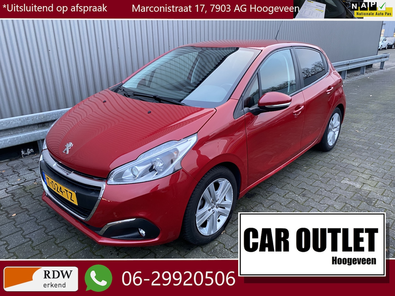 Peugeot 208 - 1.2 PureTech Active 56Dkm, 5Drs, A/C, CC, PDC, Navi, CarPlay, LM, Trekh– Inruil Mogelijk – - AutoWereld.nl