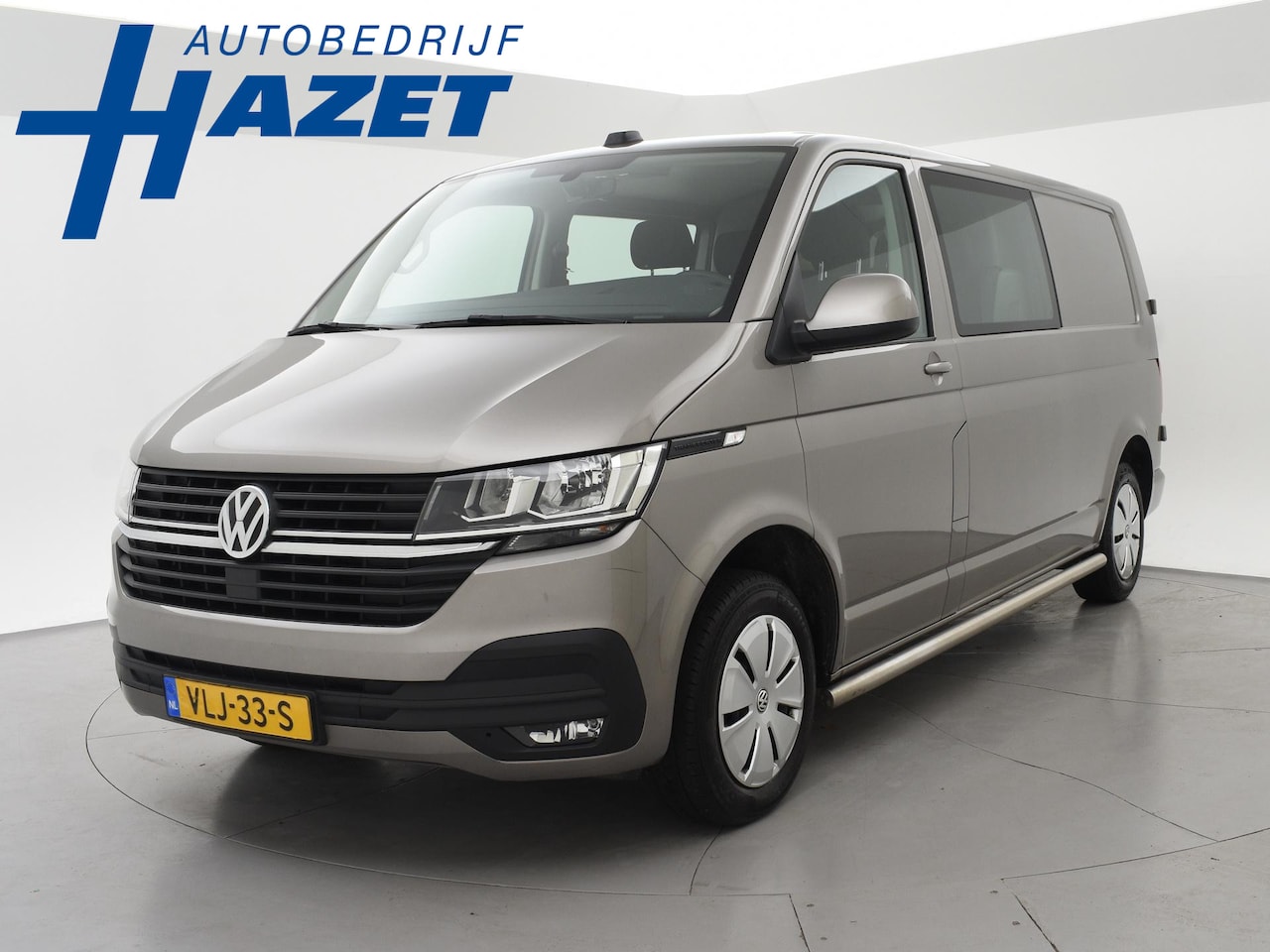 Volkswagen Transporter - T6.1 2.0 TDI 150 PK L2H1 DUBBEL CABINE + CARPLAY | TREKHAAK 2500 KG | MOJAVE BEIGE - AutoWereld.nl