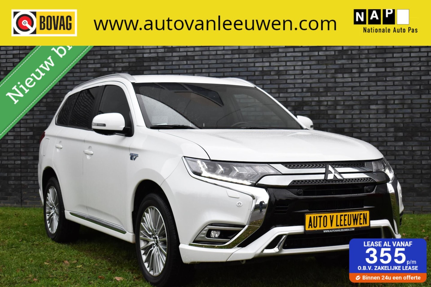 Mitsubishi Outlander - 2.4 PHEV LEDER VOL! 360º CAMERA/ELEK. A. KLEP/CARPLAY-ANDROID WIFI/ETC,! - AutoWereld.nl