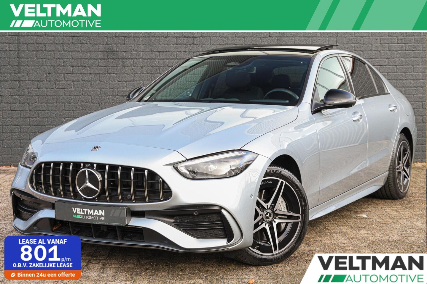 Mercedes-Benz C-klasse - 300 e AMG Line PANO BURMESTER MEMORY DIGITAL LIGHT SFEERVERLICHTING - AutoWereld.nl