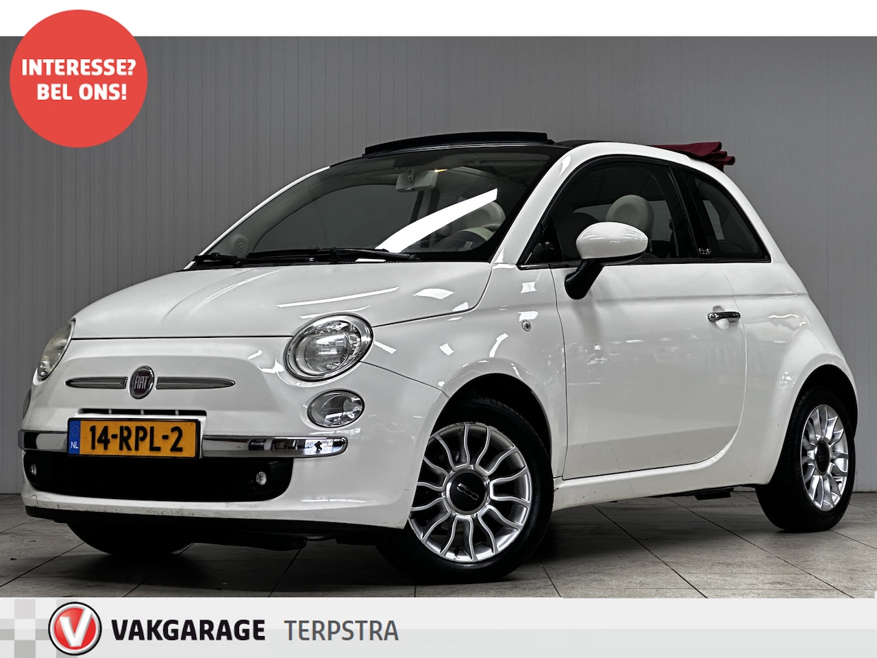 Fiat 500 C - 0.9 TwinAir Lounge/ 15'' LMV/ Half-Leder/ Airco/ Elek. pakket/ Isofix/ Bluetooth/ AUX & US - AutoWereld.nl