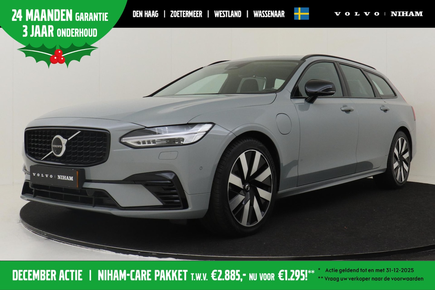 Volvo V90 - T6 PLUG-IN HYBRID AWD ULTRA DARK -PANO.DAK|HARMAN/KARDON|360°CAM|TREKHAAK - AutoWereld.nl