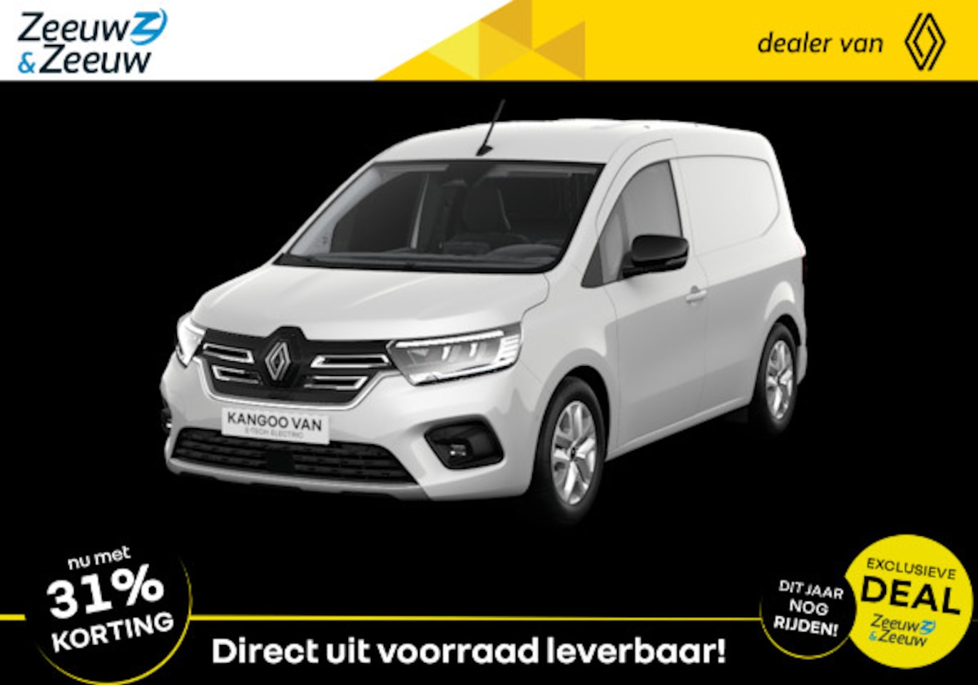 Renault Kangoo E-Tech - Extra L1 22 kWh | Nu direct uit voorraad leverbaar met maar liefst 31% Zeeuw & Zeeuw einde - AutoWereld.nl
