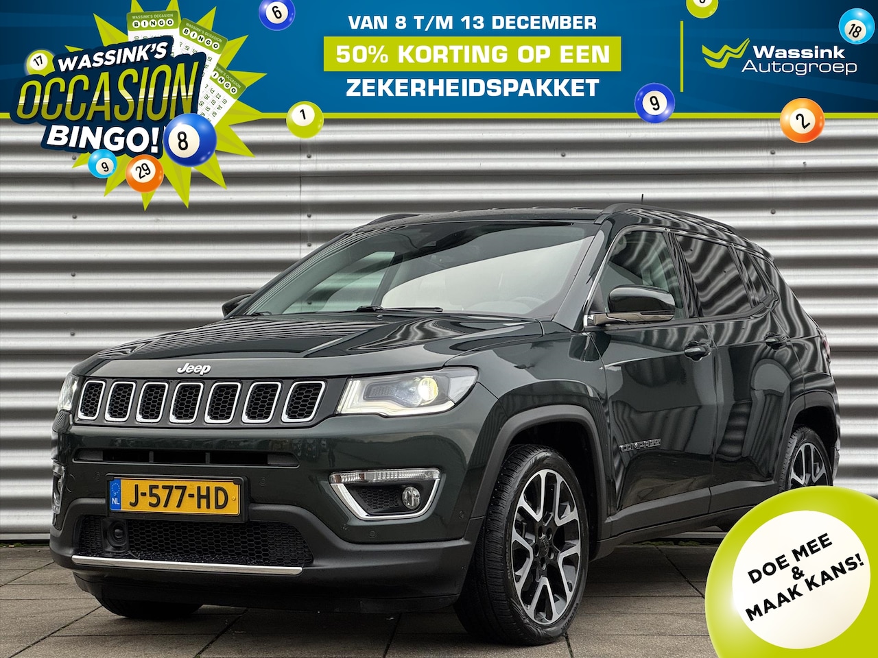 Jeep Compass - 1.3 MultiAir 150pk Automaat Limited | Navigatie | Trekhaak | Climate Control | NL Auto | L - AutoWereld.nl