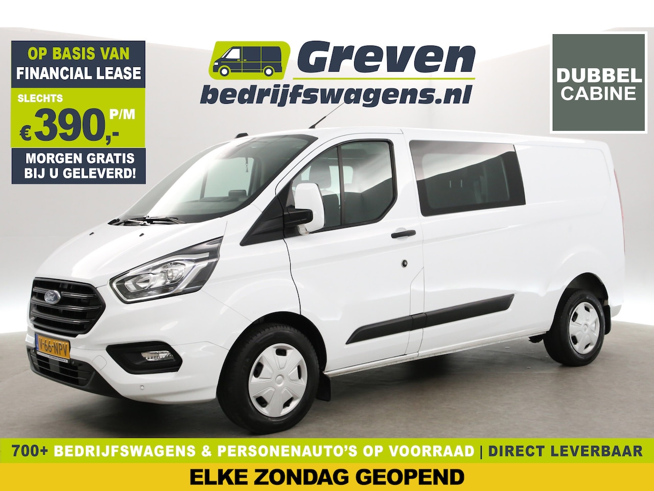 Ford Transit Custom - 320 2.0 TDCI L2H1 | DC | Automaat | Adap. Cruise | Camera | Carplay | Trekh. | Stoelverw. - AutoWereld.nl