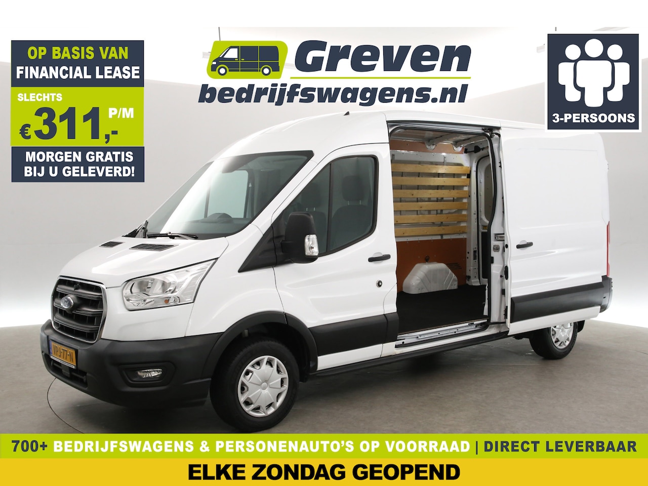 Ford Transit - 310 2.0 TDCI L3H2 Trend | Airco | Cruise | 3-Zits | Parkeersens. - AutoWereld.nl
