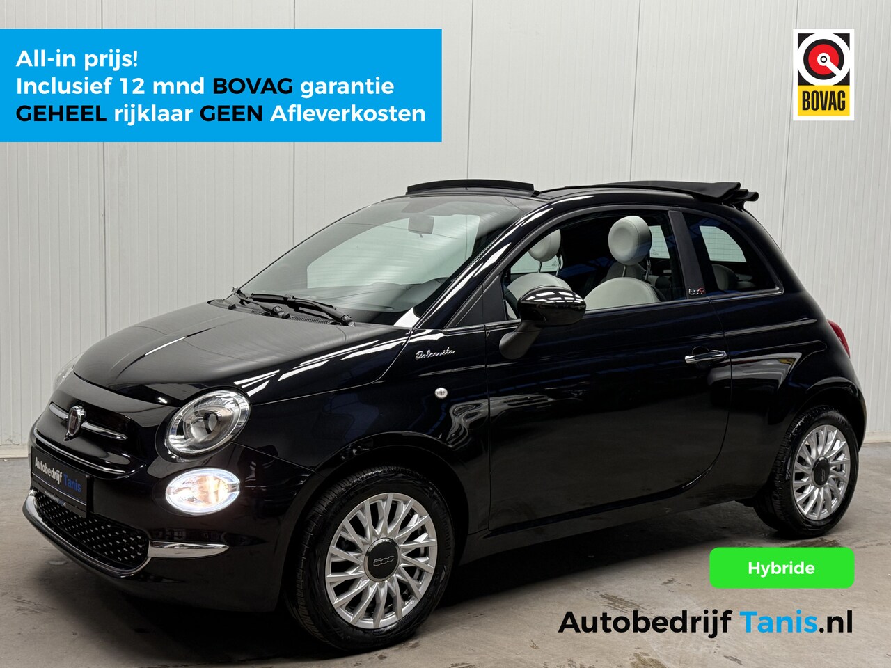Fiat 500 C - 1.0 Hybrid Dolcevita AIRCO/ECC-NAVI by CARPLAY-LMV-LEDER-PDC-CRUISE CONTROL - AutoWereld.nl