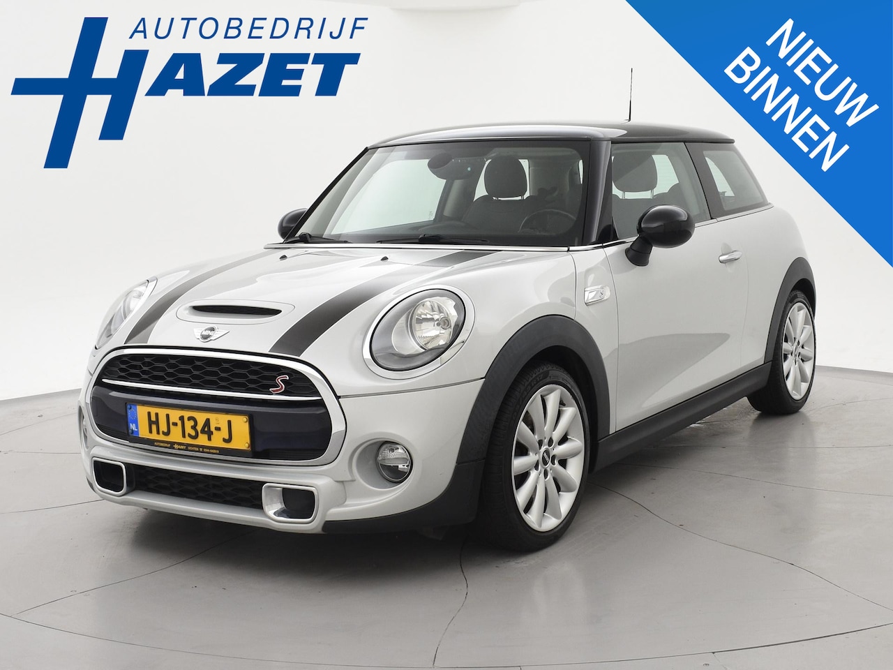 MINI Cooper S - Mini 2.0 192 PK WHITE SILVER + BRUIN LEDER | CHILI | STOELVERW. | BREEDBEELD NAVIGATIE - AutoWereld.nl