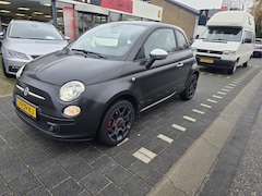 Fiat 500 - 1.4-16V Sport dit is een mooie mat zwarte 500 met climatronic, half leer, sportvelgen, nav