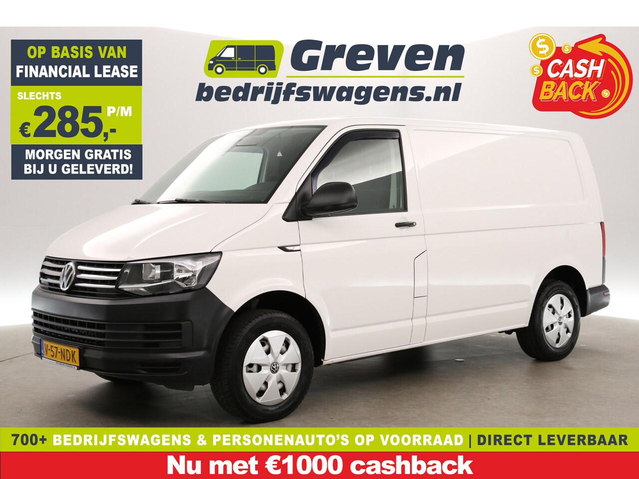 Volkswagen Transporter - 2.0 TSI 150PK L1H1 | Benzine | 3-Zits | Trekh. | Parkeersens. - AutoWereld.nl