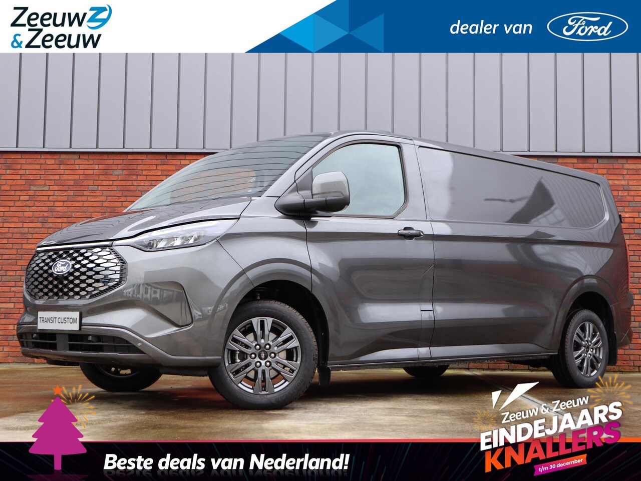 Ford Transit Custom - E-Transit 320 L2H1 Limited 65 kWh 218 Kw | Ledverlichting | El. Trekhaak | Camera | 17" Li - AutoWereld.nl
