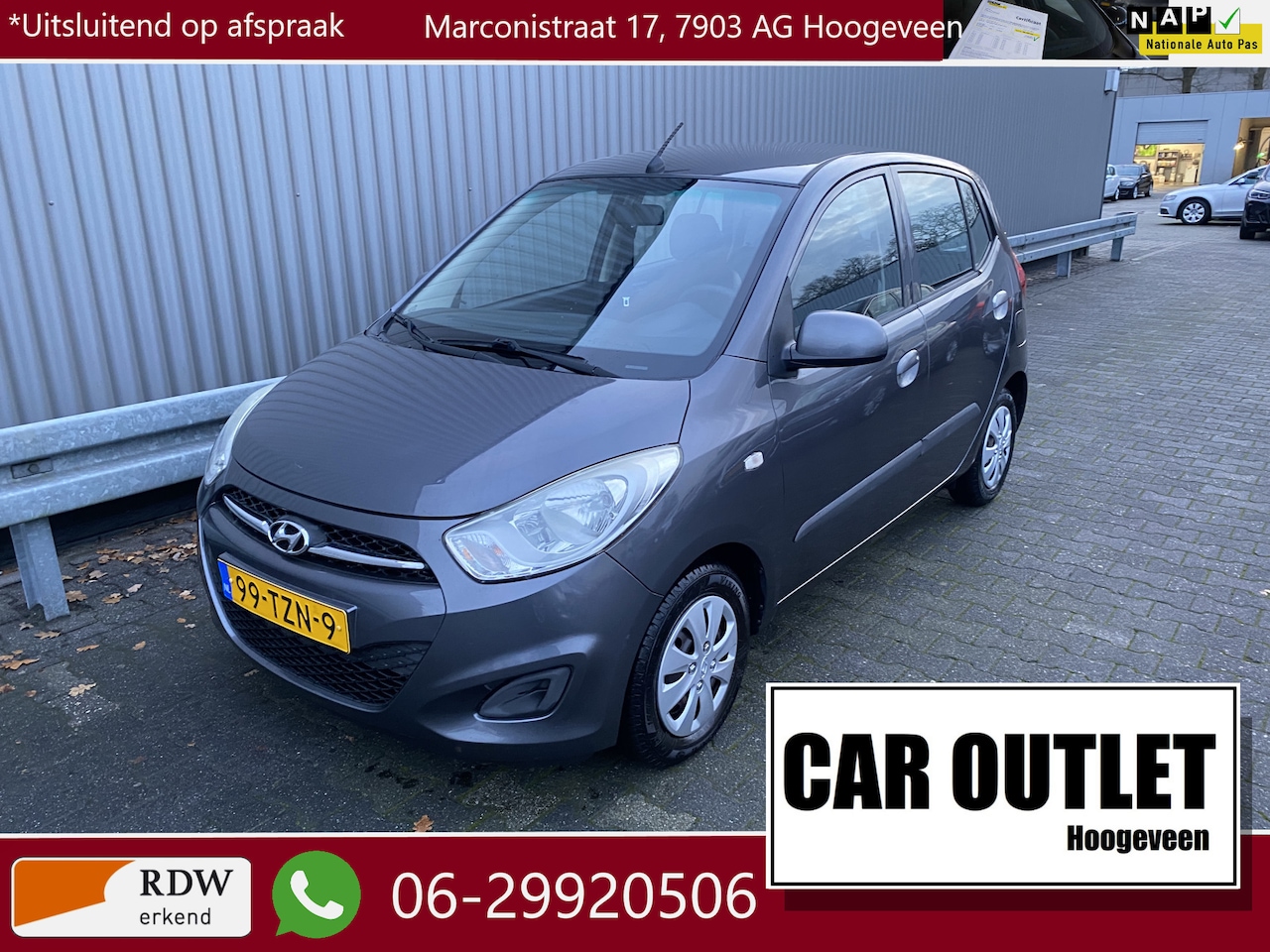 Hyundai i10 - 1.1 i-Drive Cool 154Dkm.NAP, 5Drs, A/C, nw. APK – Inruil Mogelijk – - AutoWereld.nl