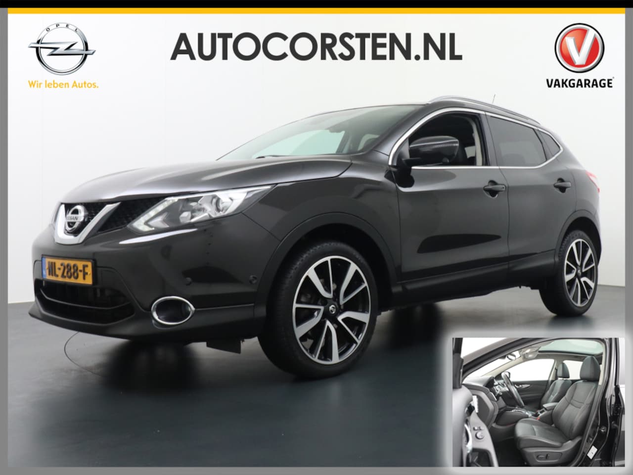 Nissan Qashqai - DIG-T 116PK AUT. Pano-Dak Leer+Elektr.+Verwarmd 360°Camera Automaat Navi TrekhaakPdc Tekna - AutoWereld.nl