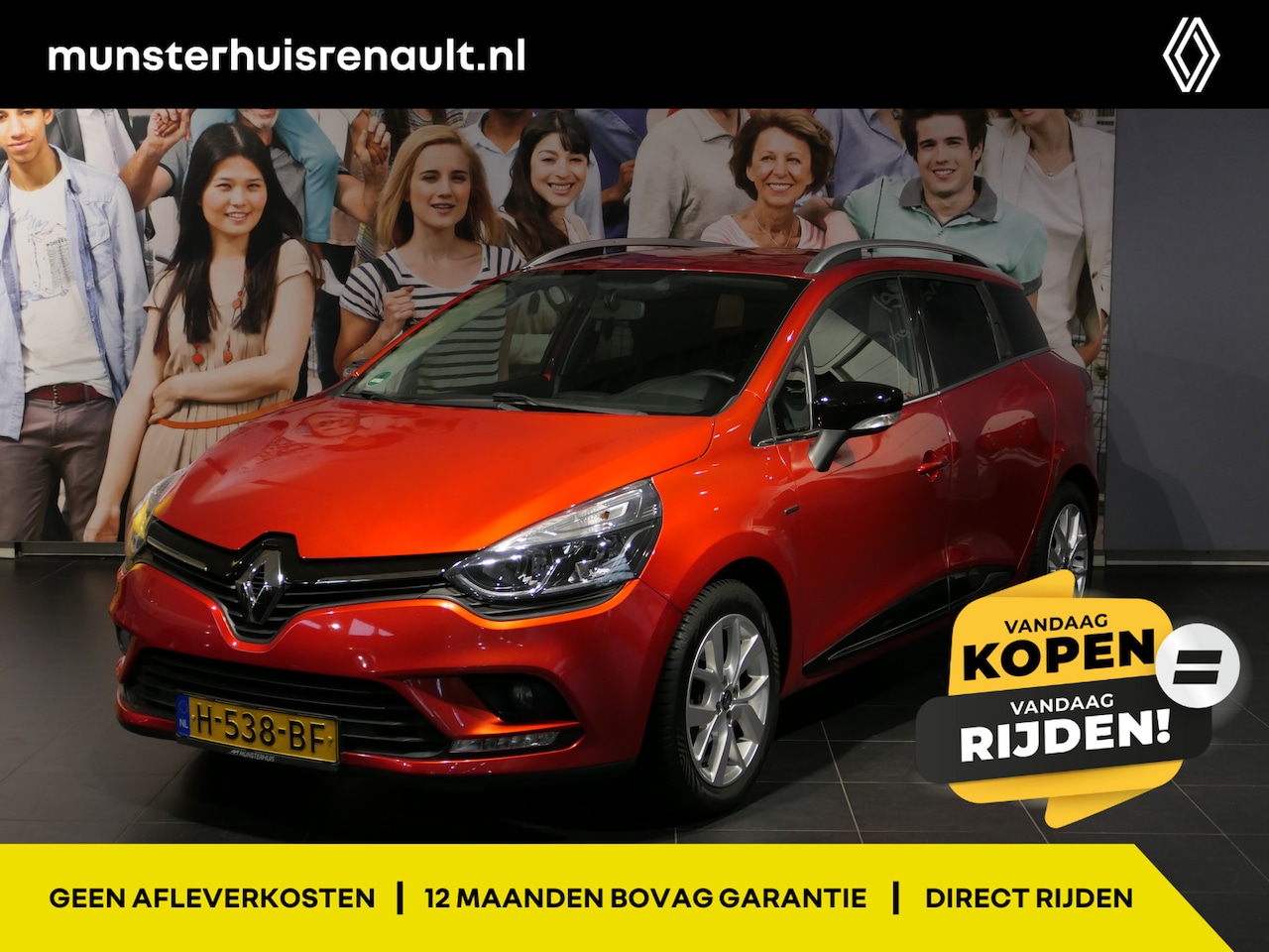 Renault Clio Estate - 0.9 TCe Limited - Occasion Lease vanaf €449 p/m - *Dealer onderhouden!*- Sensor achter - n - AutoWereld.nl