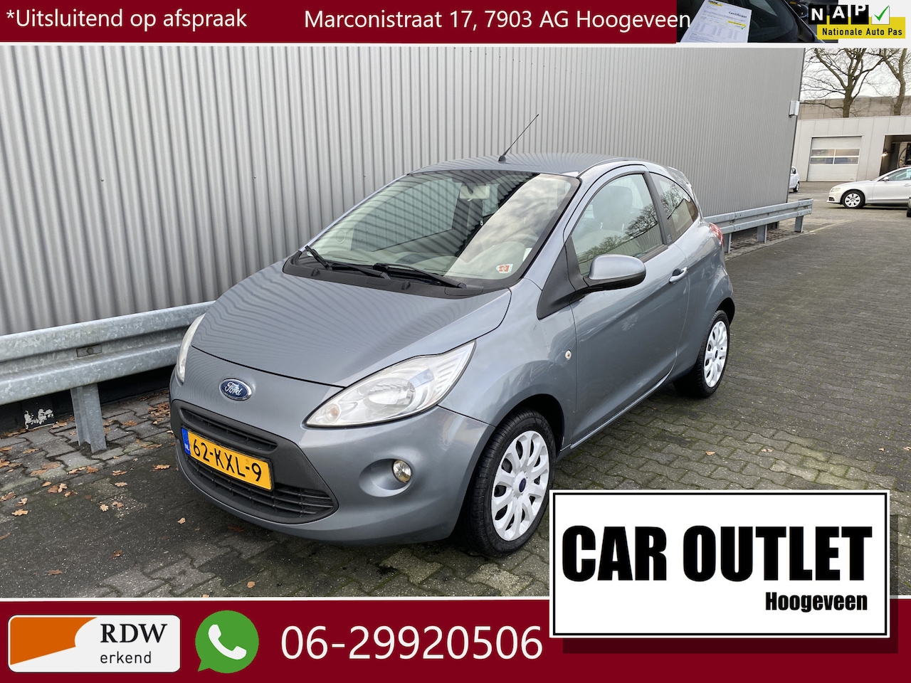 Ford Ka - 1.2 Titanium 131Dkm. A/C, Vorruitvw, nw. APK – Inruil Mogelijk – - AutoWereld.nl