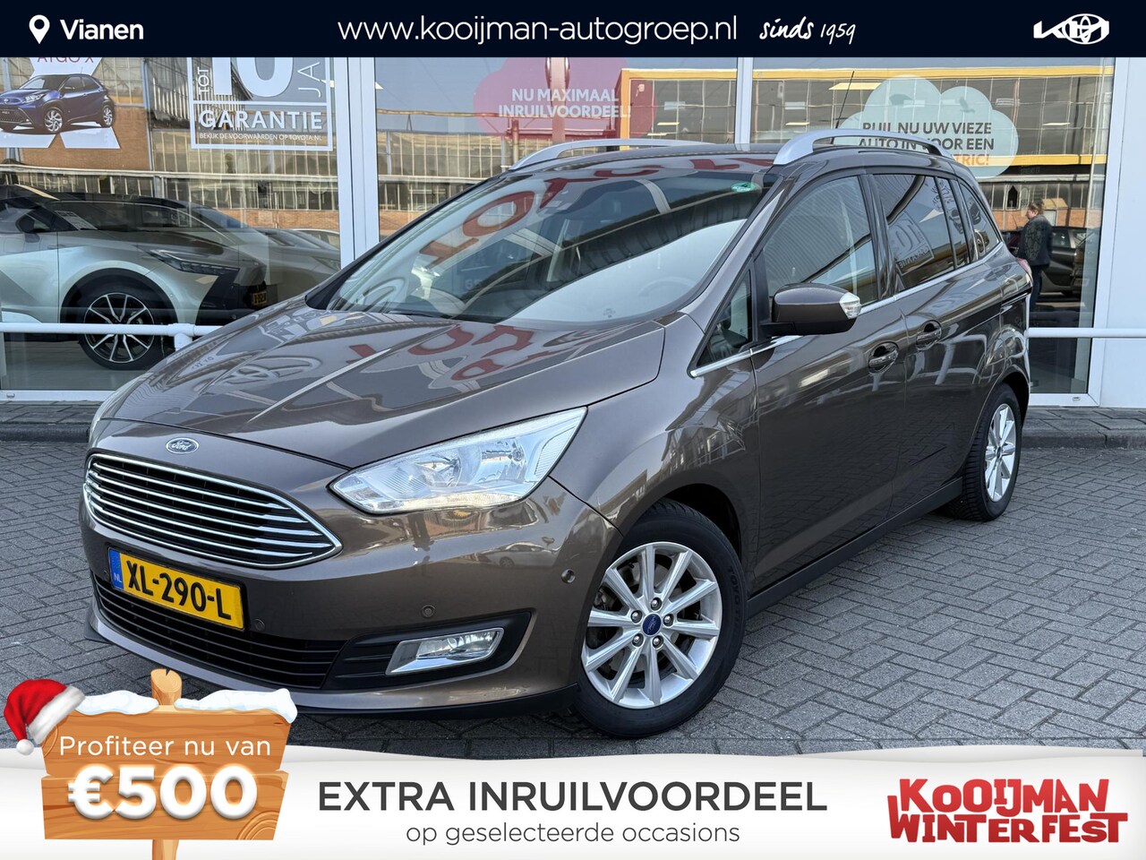 Ford Grand C-Max - 1.0 Titanium 7p. Zeer zuinige auto, met veel opties en 7 zitplaatsen! ideale gezinsauto - AutoWereld.nl