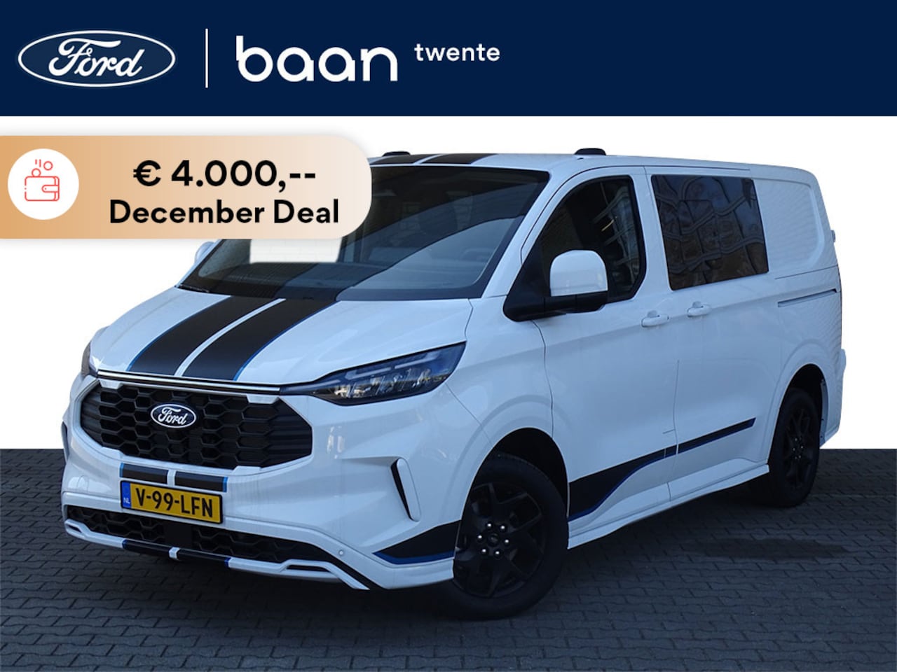 Ford Transit Custom - 320 L1H1 2.0 TDCI 170pk Sport AWD Automaat | Dubbele Cabine | Full Options | 360 Camera | - AutoWereld.nl
