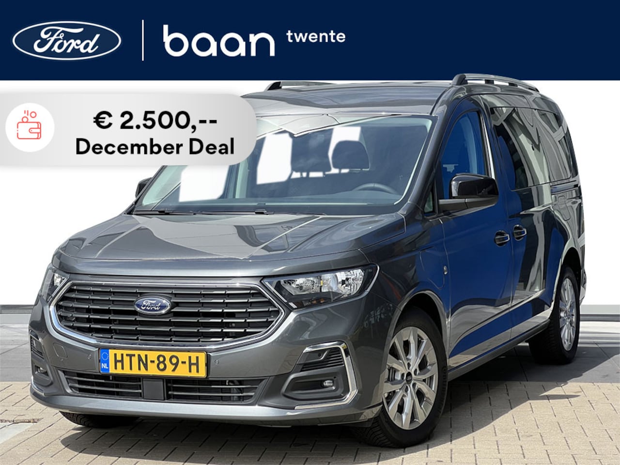 Ford Tourneo Connect - 1.5 PHEV 150 PK Automaat Titanium L2 | Garantie t/m 03-2030 | 7 zits | AGR stoel | Winter - AutoWereld.nl