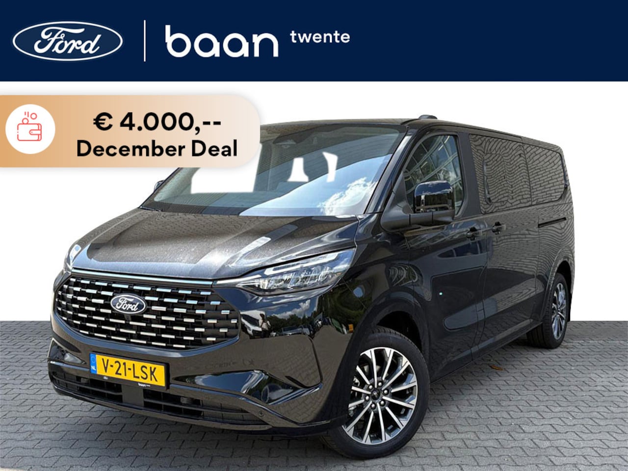 Ford Transit Custom - PHEV 233PK L2 Titanium X | Dubbel Cabine | 3 losse stoelen | Elektr. wegklapbare trekhaak - AutoWereld.nl