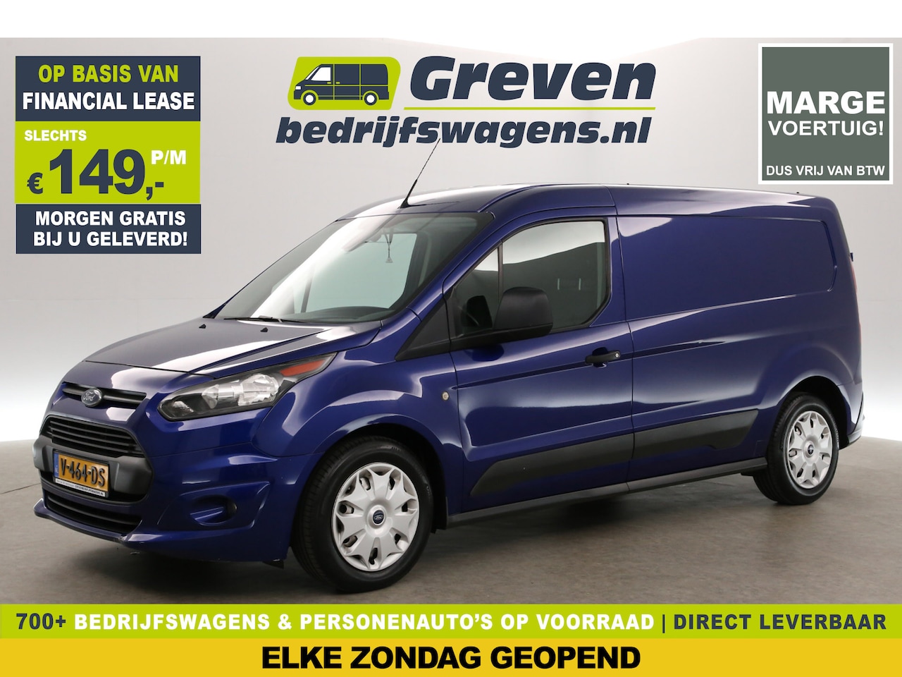 Ford Transit Connect - 1.5 TDCI L2 | 100PK | MARGE | 3-Zits | Airco | Camera | Cruise | Carplay | Trekh. | Naviga - AutoWereld.nl