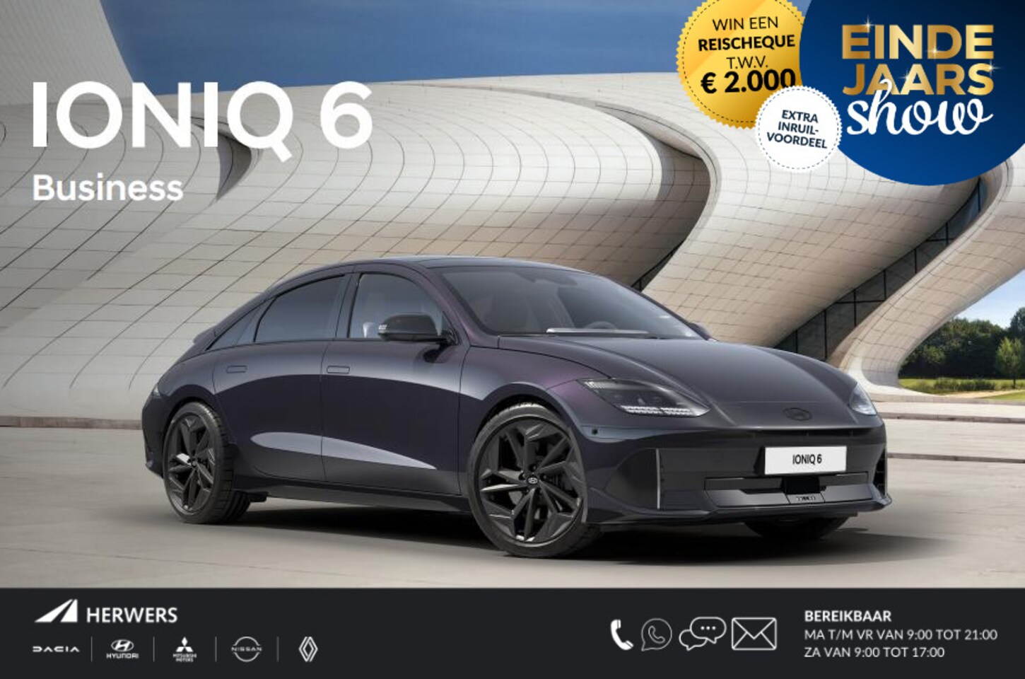 Hyundai IONIQ 6 - Business 77.4 kWh / Rijklaarprijs Ultimate Red / Nu Te Bestellen / Levertijd 3 Maanden - AutoWereld.nl