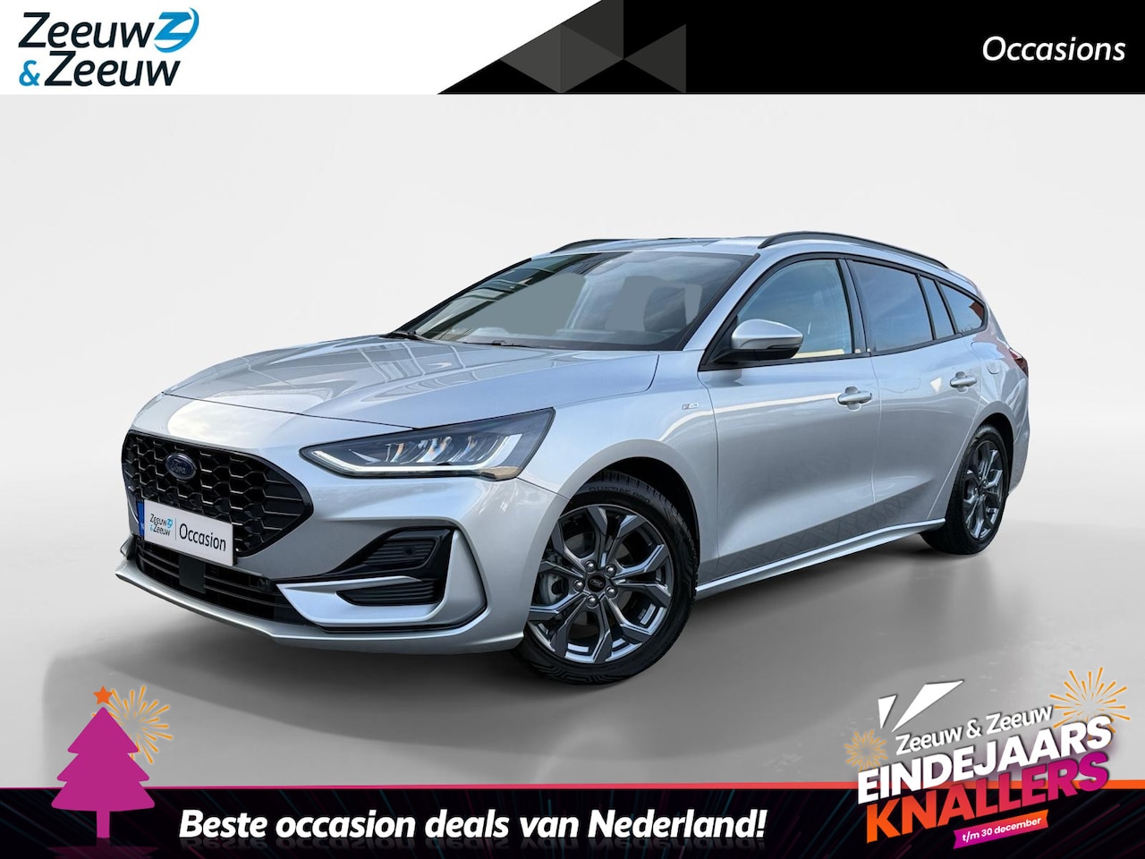 Ford Focus Wagon - 1.0 EcoBoost Hybrid ST Line auto staat gepoetst boven - AutoWereld.nl