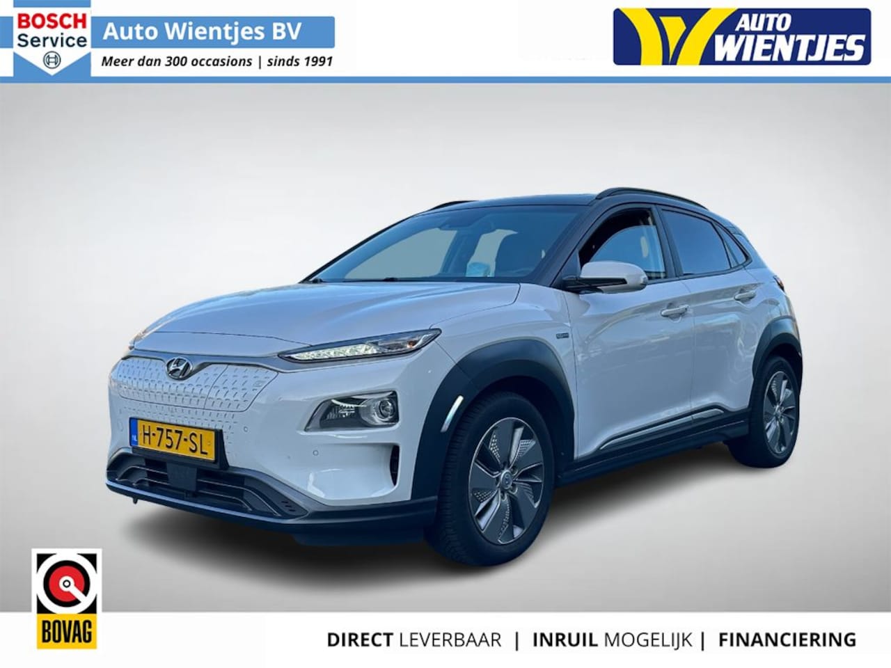 Hyundai Kona Electric - EV Premium Sky 64kWh 3-Fase | SOH 100% | Leer | Navi | Schuifdak - AutoWereld.nl