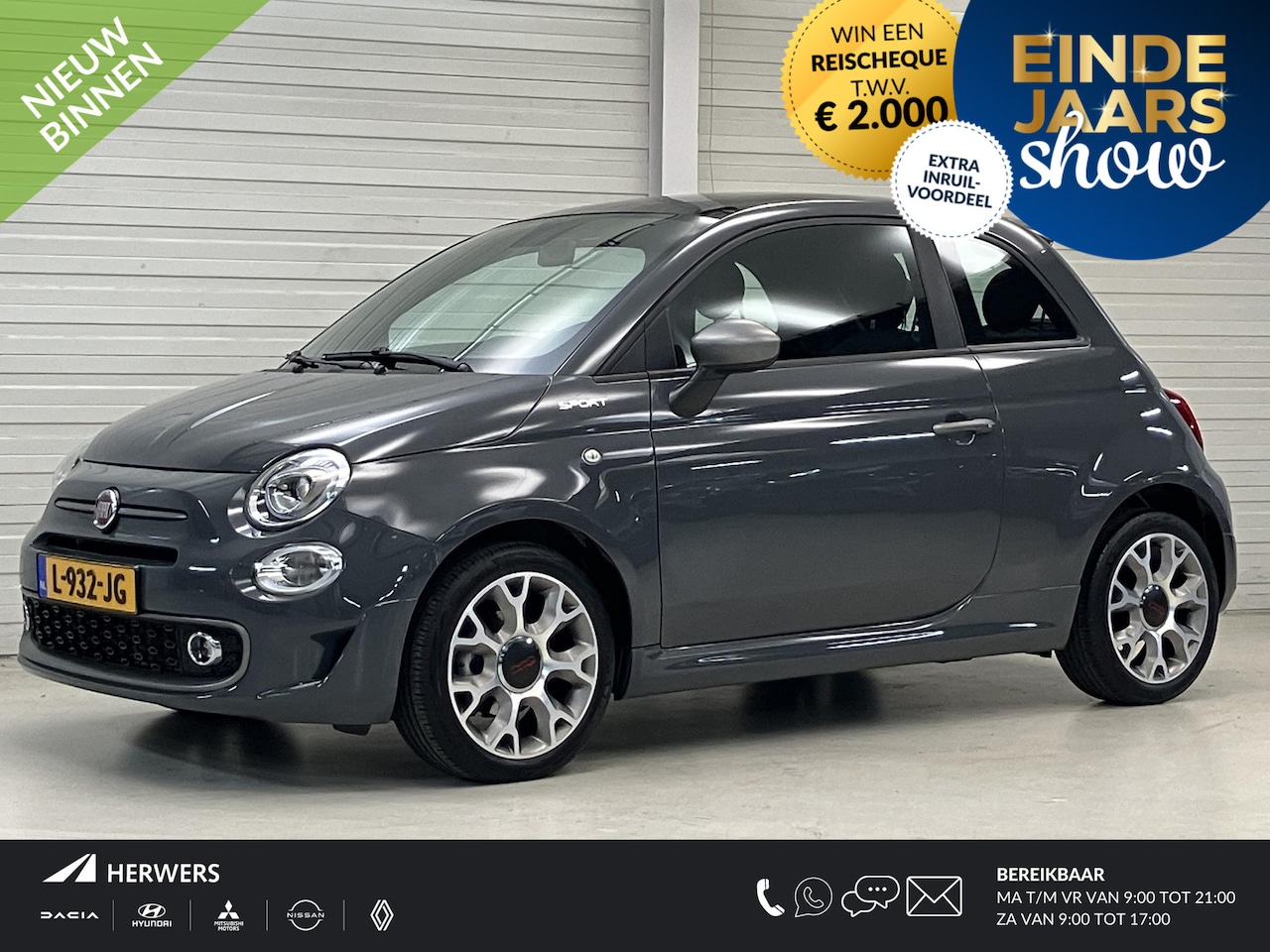 Fiat 500 - 1.0 Hybrid Sport / Eerste Eigenaar / Navigatie / Panoramadak / Climate Control / Apple Car - AutoWereld.nl