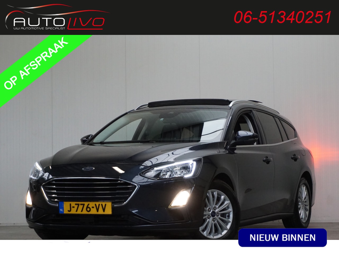 Ford Focus Wagon - 1.0 EcoBoost Titanium X Business AUTOMAAT! PANO VIRTUAL WINTER CLIMA CAMERA etc. - AutoWereld.nl