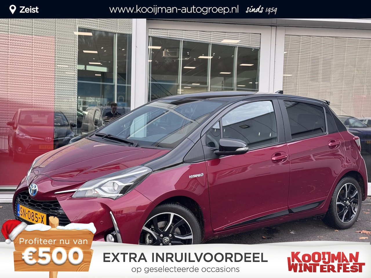 Toyota Yaris - 1.5 Hybrid Bi-Tone Plus Parkeersensoren V+A | Achteruitrijcamera | Panoramisch dak | Clima - AutoWereld.nl