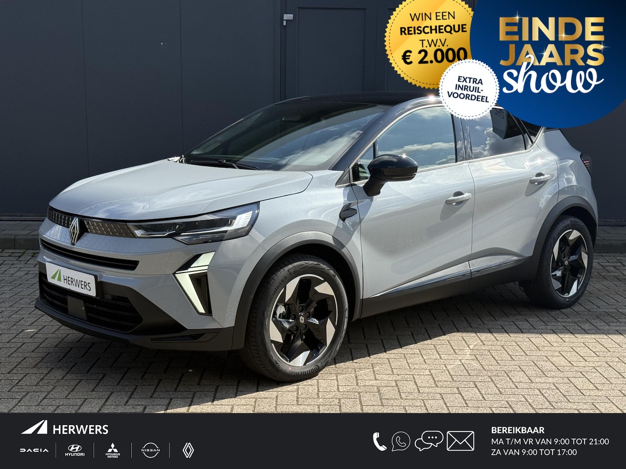 Renault Captur - 1.8 E-Tech full hybrid 160 techno / Two Tone Gris Rafale / Achteruitrijcamera / Apple Carp - AutoWereld.nl