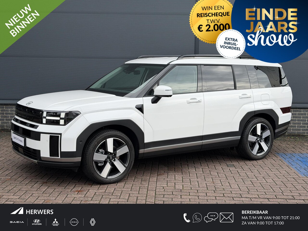 Hyundai Santa Fe - 1.6 T-GDI HEV Premium 7p. Nieuwe auto / voorraad / leder / 7 persoons / vol opties - AutoWereld.nl