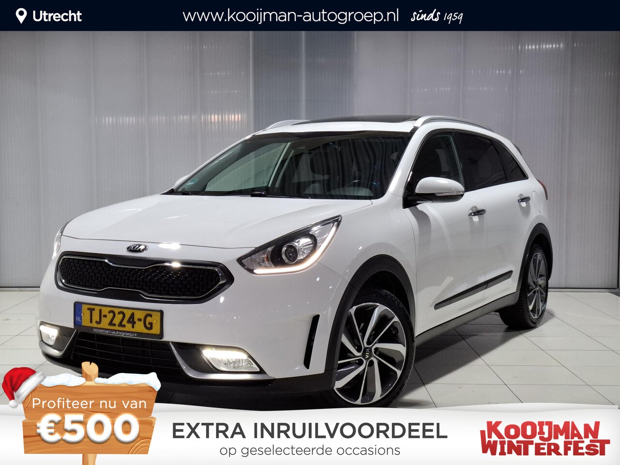 Kia Niro - 1.6 GDi Hybrid Design Edition 1.6 GDi Hybrid Design Edition , Stoel en Stuur verwarming, schuif kantel dak. Navigatie. - AutoWereld.nl