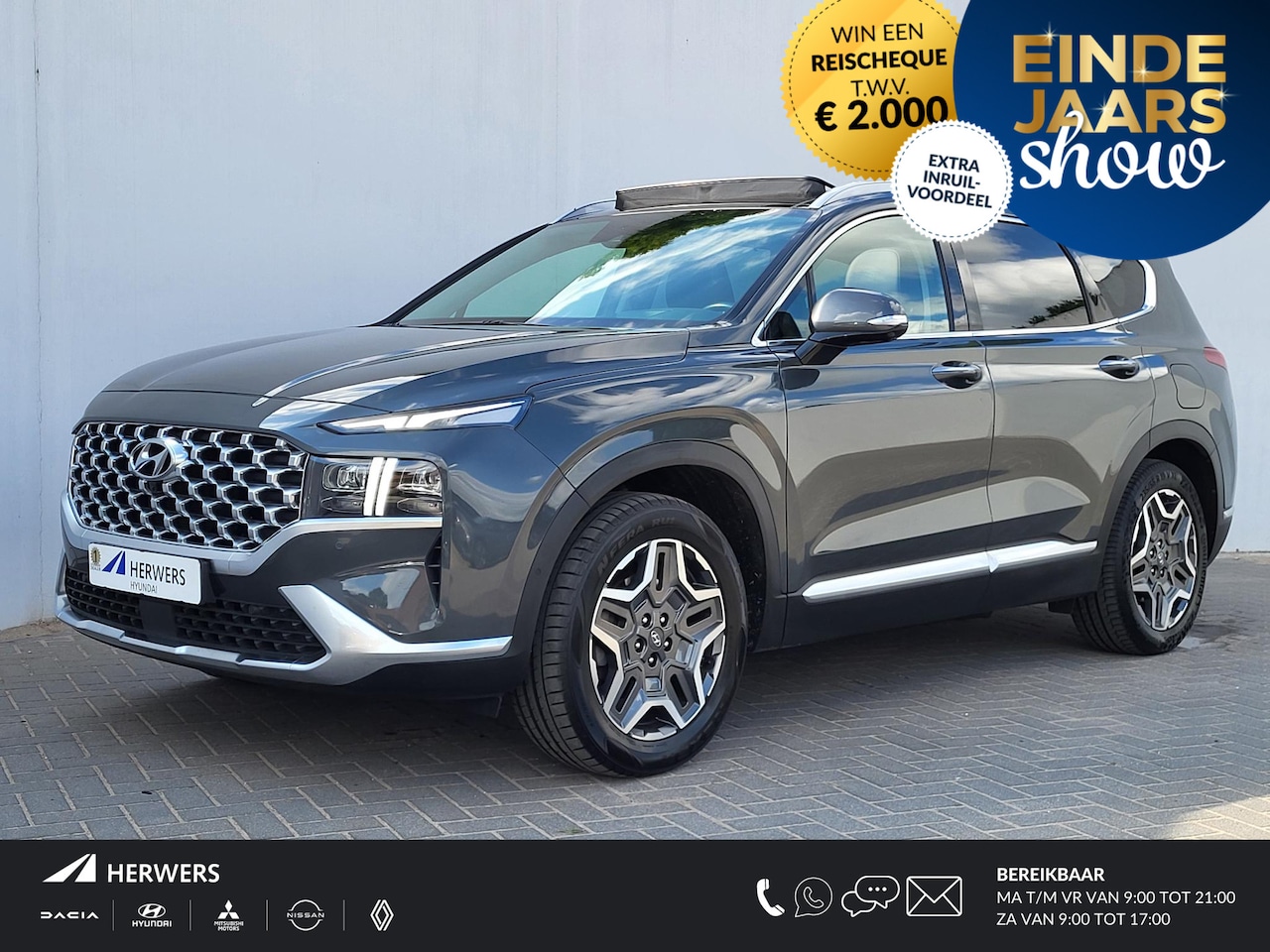 Hyundai Santa Fe - 1.6 T-GDI PHEV Premium Sky Automaat / Dealer onderhouden / Afn. trekhaak 1.350 kg / Panora - AutoWereld.nl