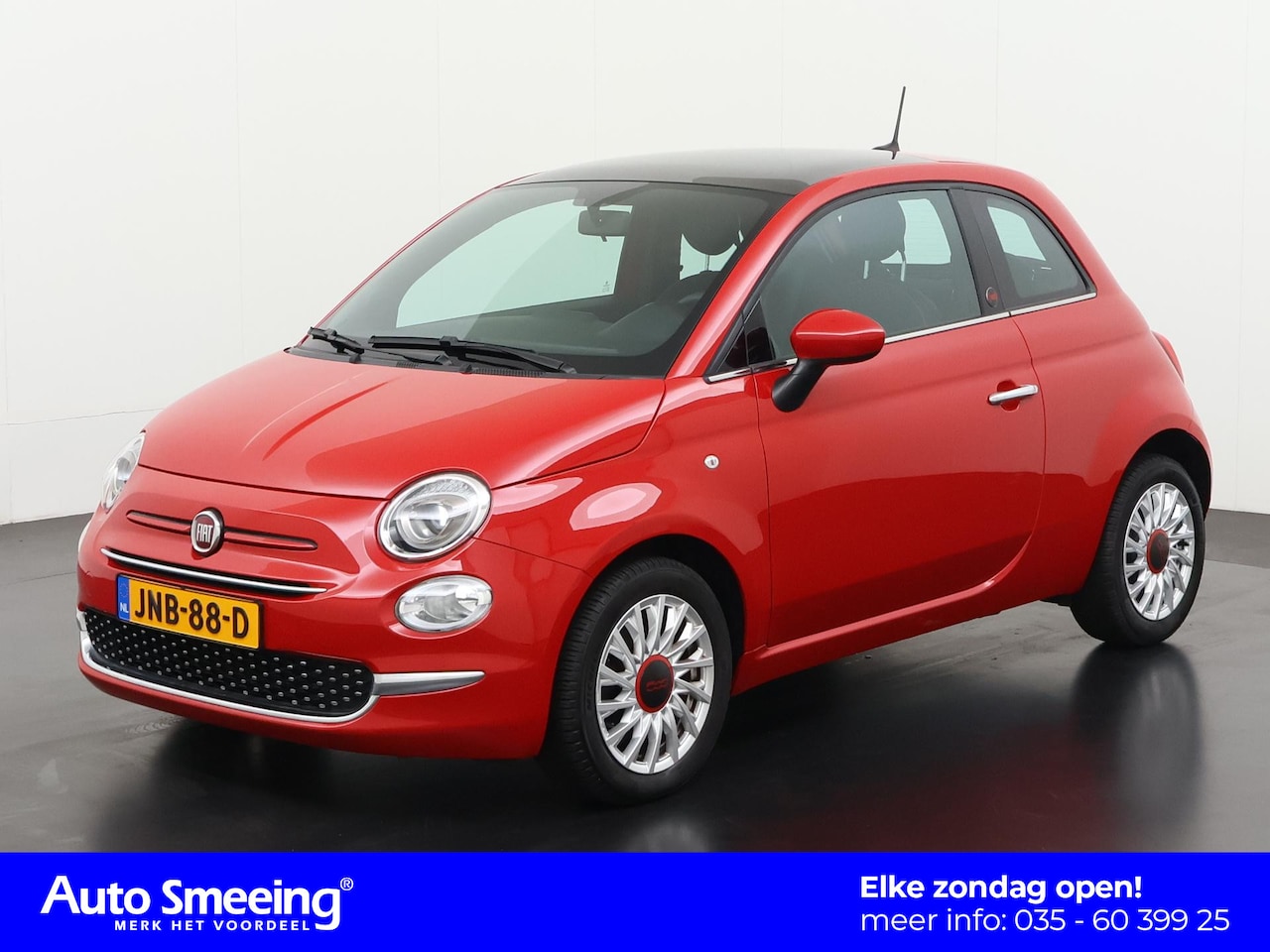 Fiat 500 - 1.0 Hybrid RED | Panoramadak | Parkeersensor | Lichtmetalen Velgen | Zondag Open! - AutoWereld.nl