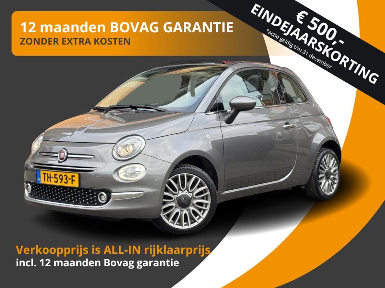 Fiat 500 C - CABRIO TWINAIR TURBO LOUNGE NAVI/CRUISE/LED/52.000 KM/NL-AUTO - AutoWereld.nl