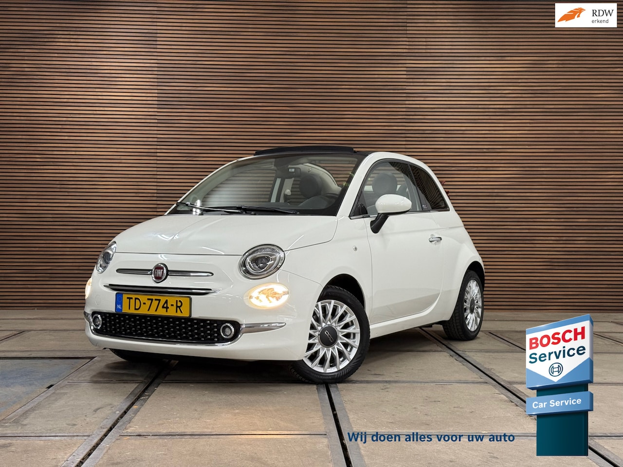Fiat 500 C - 0.9 TwinAir Cabrio | Cruise Control | Bluetooth | Dealer onderhouden | Parkeersensoren | C - AutoWereld.nl