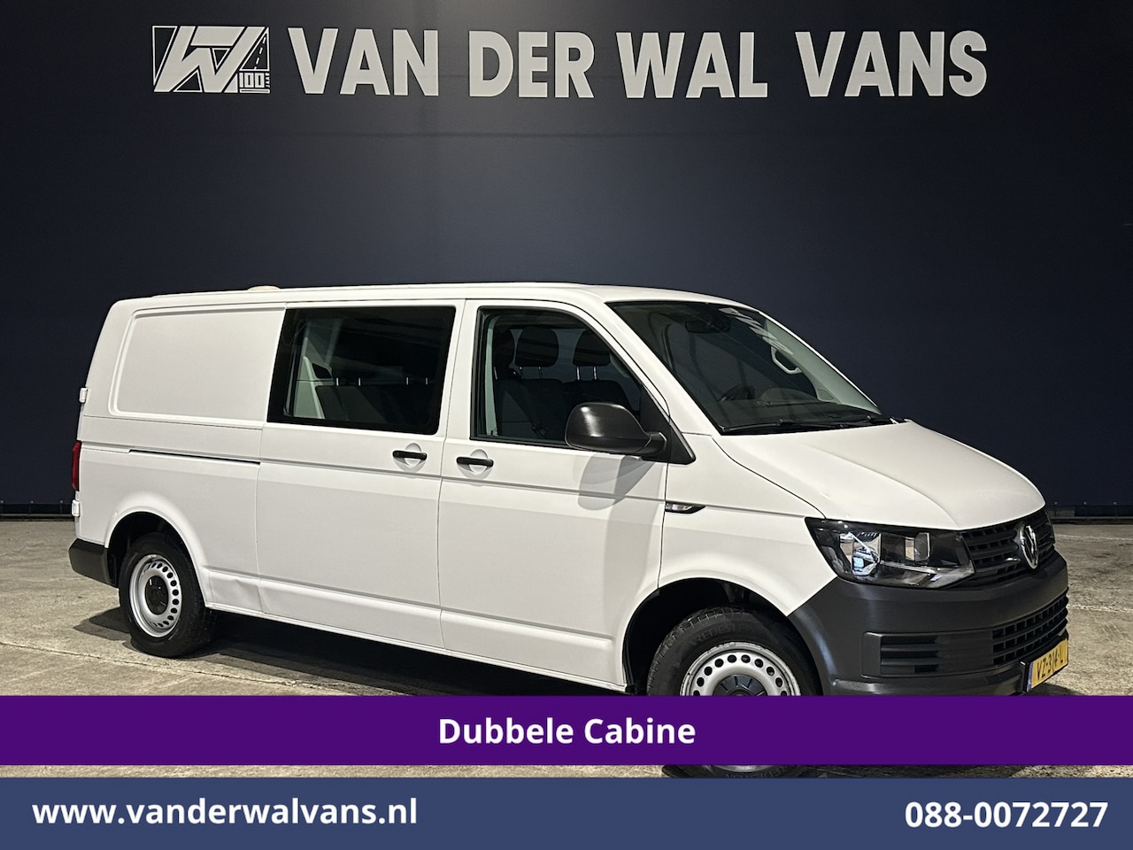 Volkswagen Transporter - 2.0 TDI 150pk L2H1 Dubbele Cabine Euro6 Airco | 6-Zits | Cruisecontrol 2500kg trekhaak - AutoWereld.nl
